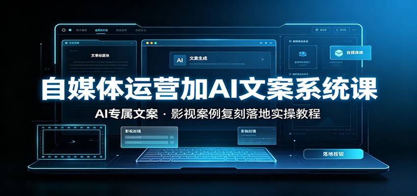 自媒体运营加AI文案系统课：：AI专属文案，影视案例复刻落地实操教程网创吧-网创项目资源站-副业项目-创业项目-搞钱项目网创吧