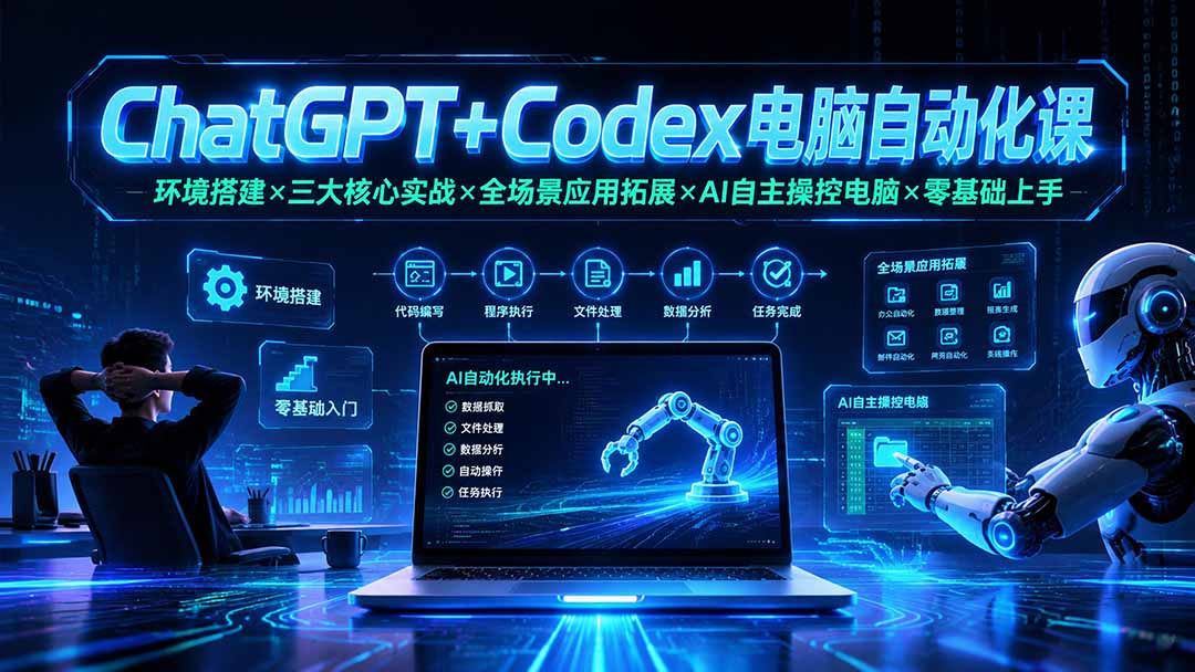 (19583期)ChatGPT+Codex电脑自动化课:环境搭建×三大核心实战×全场景应用拓展×AI自主操控电脑×零基础上手网创吧-网创项目资源站-副业项目-创业项目-搞钱项目网创吧