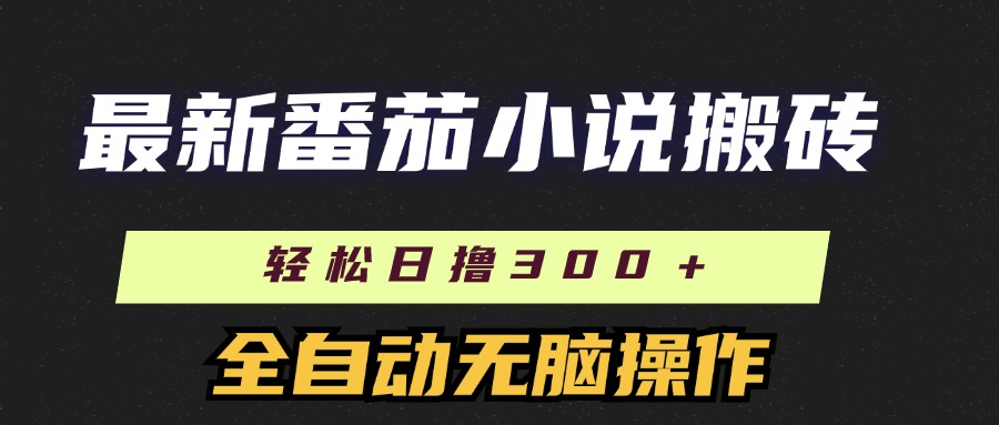最新番茄小说搬砖,日撸300+!全自动操作,可矩阵放大!网创吧-网创项目资源站-副业项目-创业项目-搞钱项目网创吧