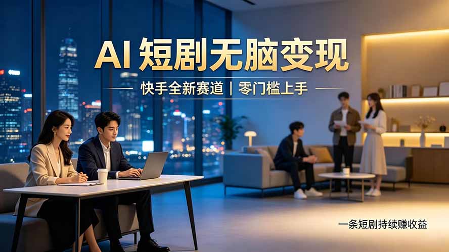 （19577期）别乱找副业了，快手 AI 短剧零门槛长久被动增收网创吧-网创项目资源站-副业项目-创业项目-搞钱项目网创吧