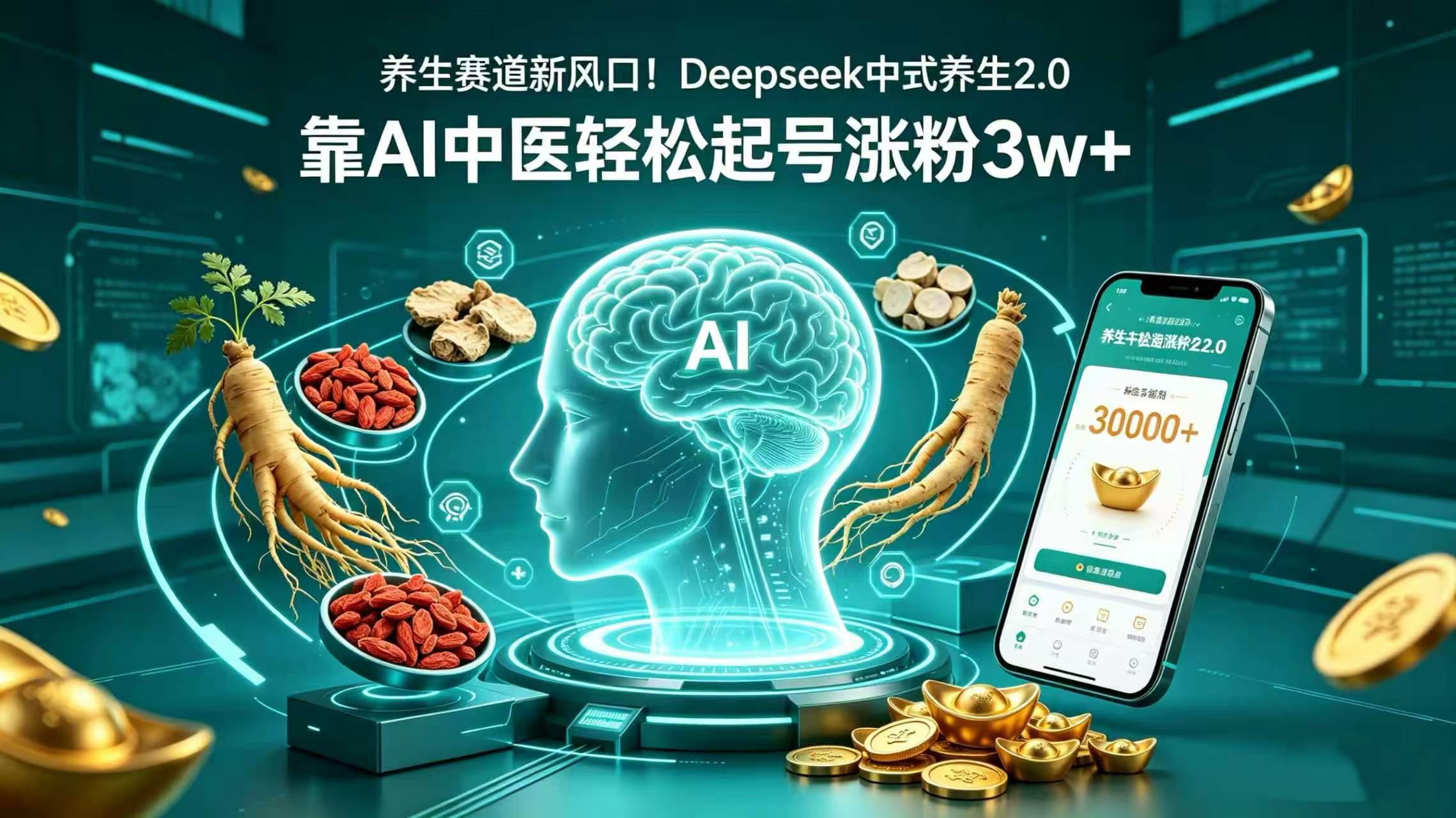 养生赛道新风口！Deepseek 中式养生 2.0，靠 AI 中医轻松起号涨粉 3w+网创吧-网创项目资源站-副业项目-创业项目-搞钱项目网创吧