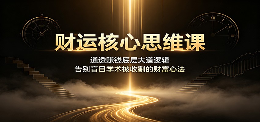 财运核心思维课:通透赚钱底层大道逻辑,告别盲目学术被收割的财富心法网创吧-网创项目资源站-副业项目-创业项目-搞钱项目网创吧