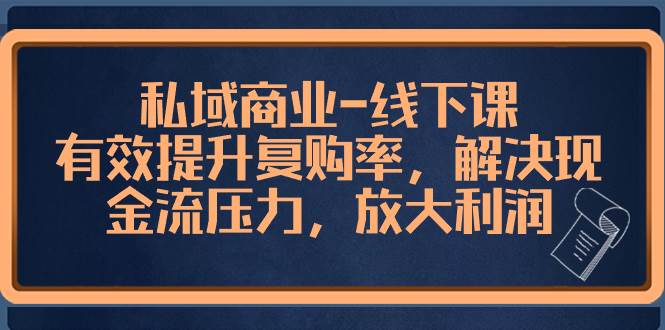 私域商业-线下课,有效提升复购率,解决现金流压力,放大利润网创吧-网创项目资源站-副业项目-创业项目-搞钱项目网创吧