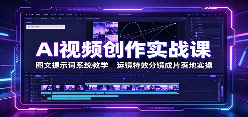 AI视频创作实战课：图文提示词系统教学，运镜特效分镜成片落地实操网创吧-网创项目资源站-副业项目-创业项目-搞钱项目网创吧