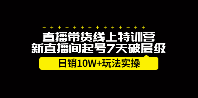 直播带货线上特训营,新直播间起号7天破层级日销10万玩法实操网创吧-网创项目资源站-副业项目-创业项目-搞钱项目网创吧