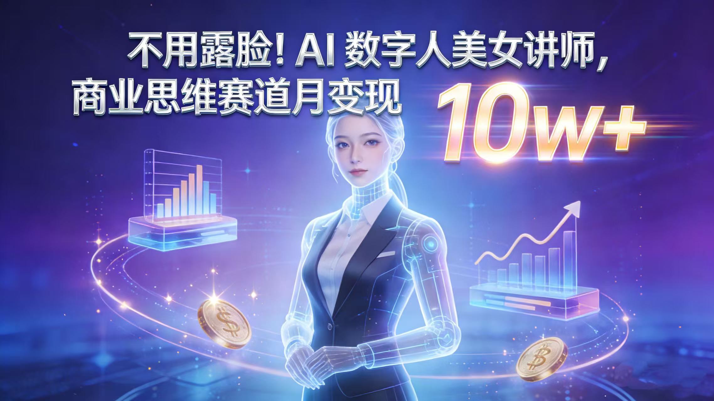 不用露脸!AI 数字人美女讲师,商业思维赛道月变现 10w+网创吧-网创项目资源站-副业项目-创业项目-搞钱项目网创吧