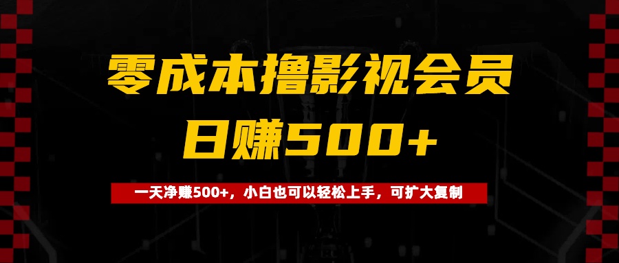 0成本撸影视会员,一天净赚500+,小白也可以轻松上手,可扩大复制网创吧-网创项目资源站-副业项目-创业项目-搞钱项目网创吧