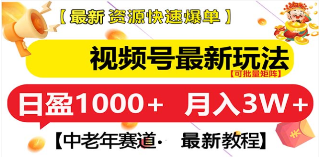 视频号独家玩法,老年养生赛道,无脑搬运爆款视频,日入1000+网创吧-网创项目资源站-副业项目-创业项目-搞钱项目网创吧