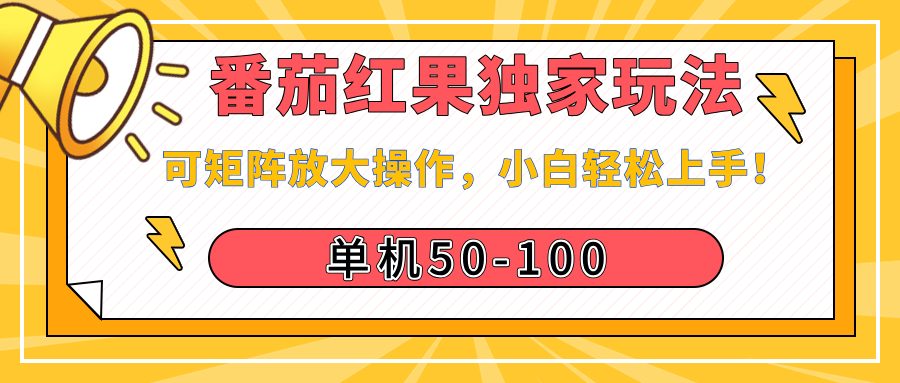 番茄红果独家玩法,单机50-100,可矩阵放大操作,小白轻松上手!网创吧-网创项目资源站-副业项目-创业项目-搞钱项目网创吧