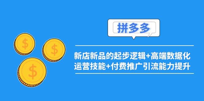 2022拼多多:新店新品的起步逻辑+高端数据化运营技能+付费推广引流能力提升网创吧-网创项目资源站-副业项目-创业项目-搞钱项目网创吧