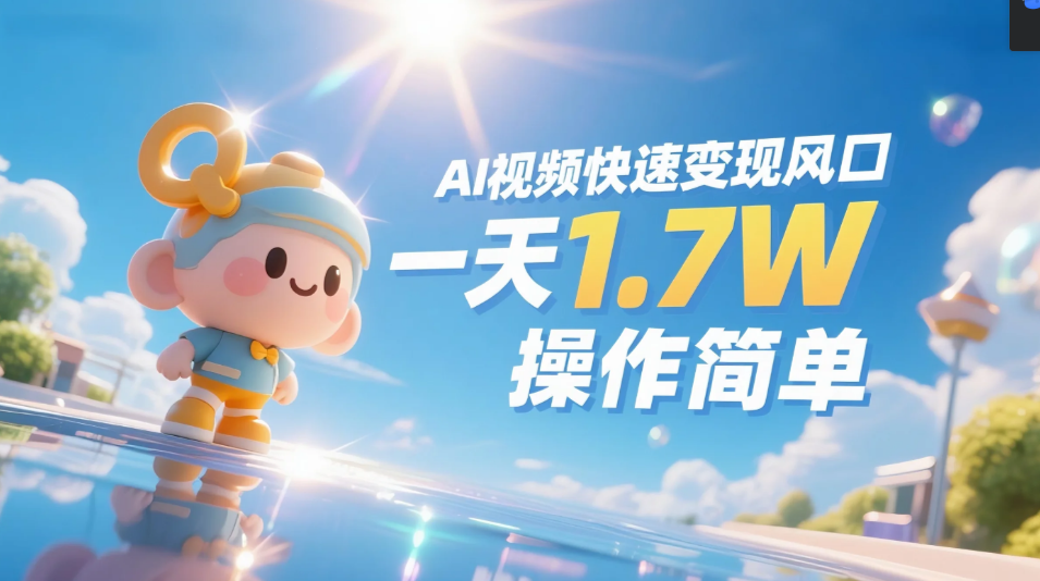 《Ai视频变现风口,一天1.7W,收入无上限,操作简单》网创吧-网创项目资源站-副业项目-创业项目-搞钱项目网创吧