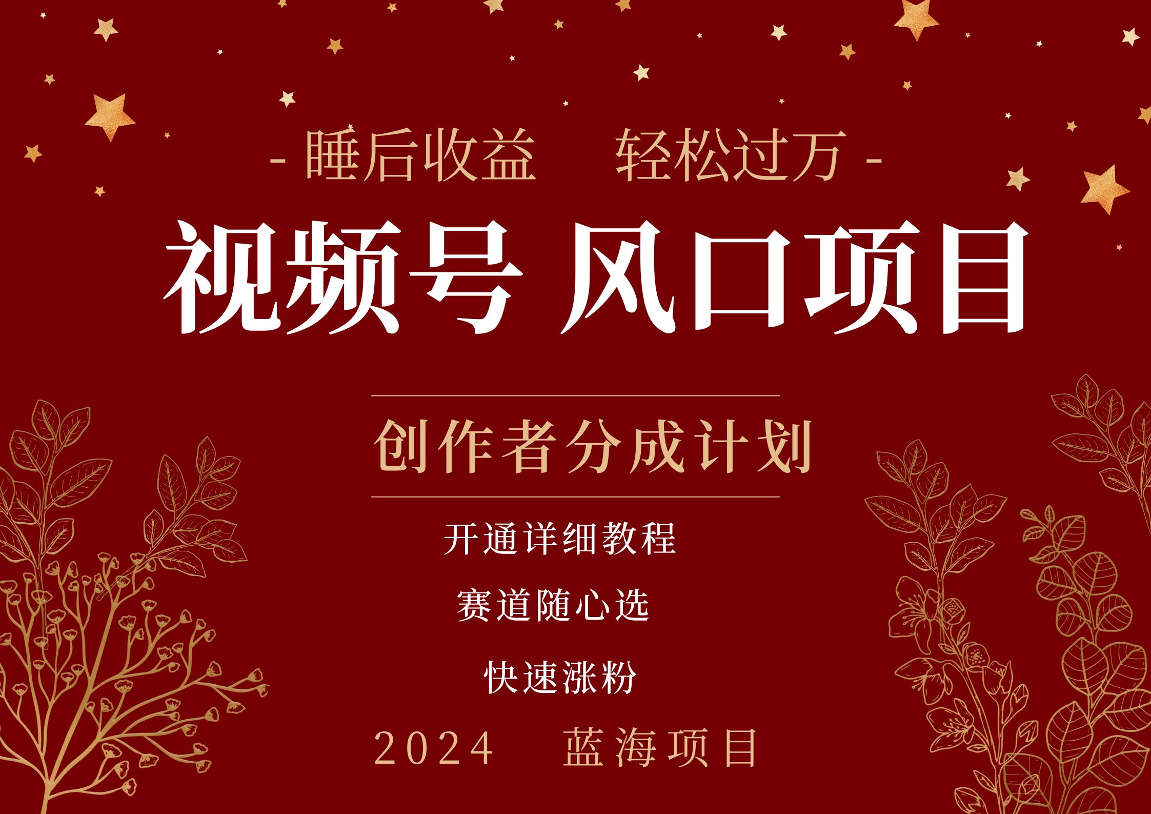 拥有睡眠收益的微信视频号大风口项目,轻松月入过万+,多赛道选择,可矩阵,玩法简单轻松上手网创吧-网创项目资源站-副业项目-创业项目-搞钱项目网创吧