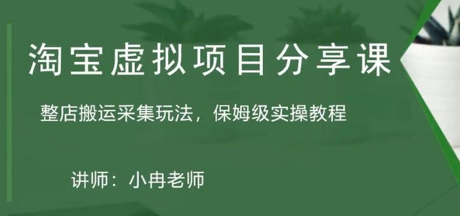 淘宝虚拟整店搬运采集玩法分享课:整店搬运采集玩法,保姆级实操教程网创吧-网创项目资源站-副业项目-创业项目-搞钱项目网创吧