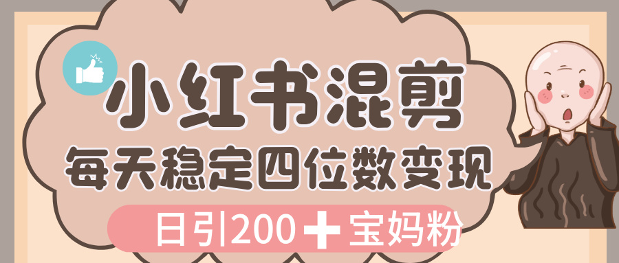 价值 3980 的小红书混剪, 虚拟变现,日引 200+宝妈创业粉,每天稳定四位数变现网创吧-网创项目资源站-副业项目-创业项目-搞钱项目网创吧