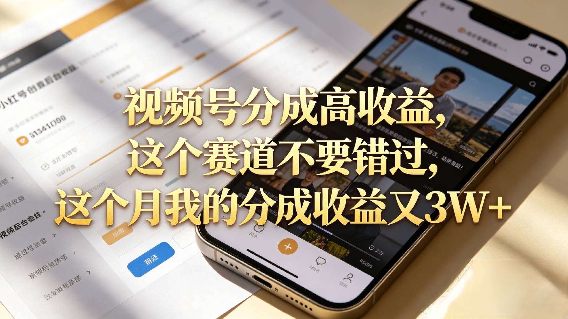 想要【视频号分成高收益】,这个赛道不要错过,这个月我的分成收益又3W+网创吧-网创项目资源站-副业项目-创业项目-搞钱项目网创吧