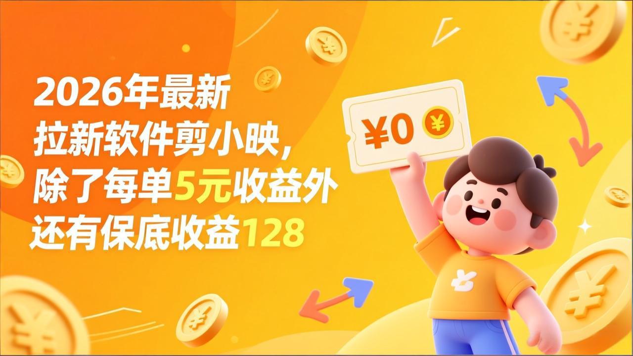 最新拉新软件剪小映,除了每单5元收益外还有保底收益128网创吧-网创项目资源站-副业项目-创业项目-搞钱项目网创吧