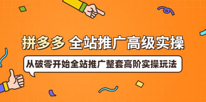 拼多多全站推广高级实操：从破零开始全站推广整套高阶实操玩法网创吧-网创项目资源站-副业项目-创业项目-搞钱项目网创吧