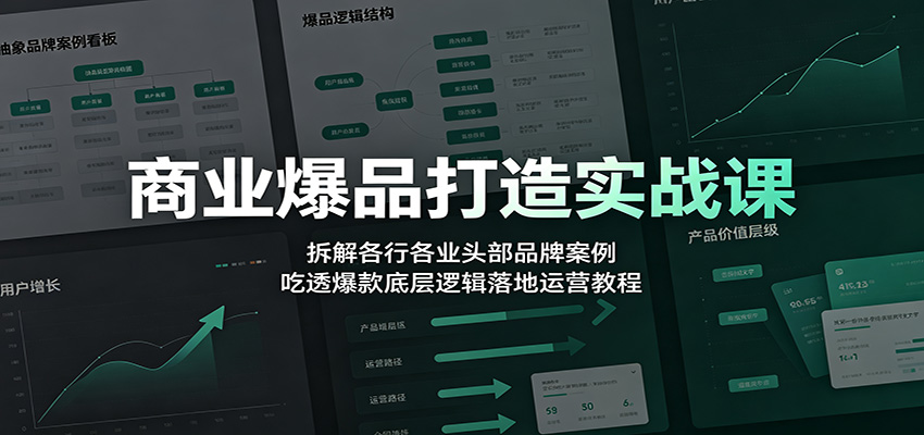 商业爆品打造实战课:拆解各行各业头部品牌案例,吃透爆款底层逻辑落地运营教程网创吧-网创项目资源站-副业项目-创业项目-搞钱项目网创吧