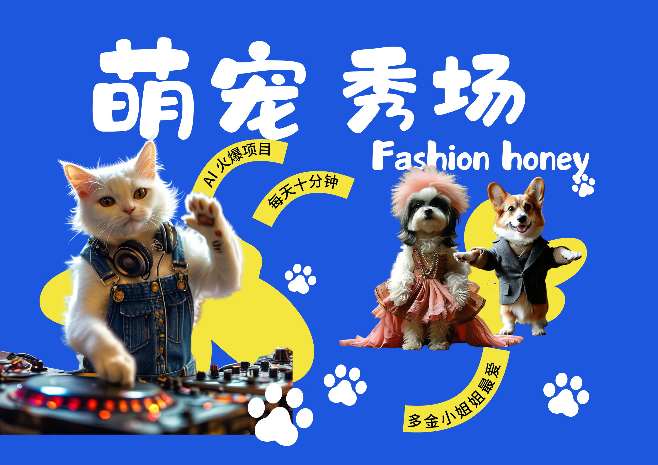 酷飒动物跳舞走秀 时尚喵FASHION汪 多金小姐姐最爱的 轻松月入破万网创吧-网创项目资源站-副业项目-创业项目-搞钱项目网创吧