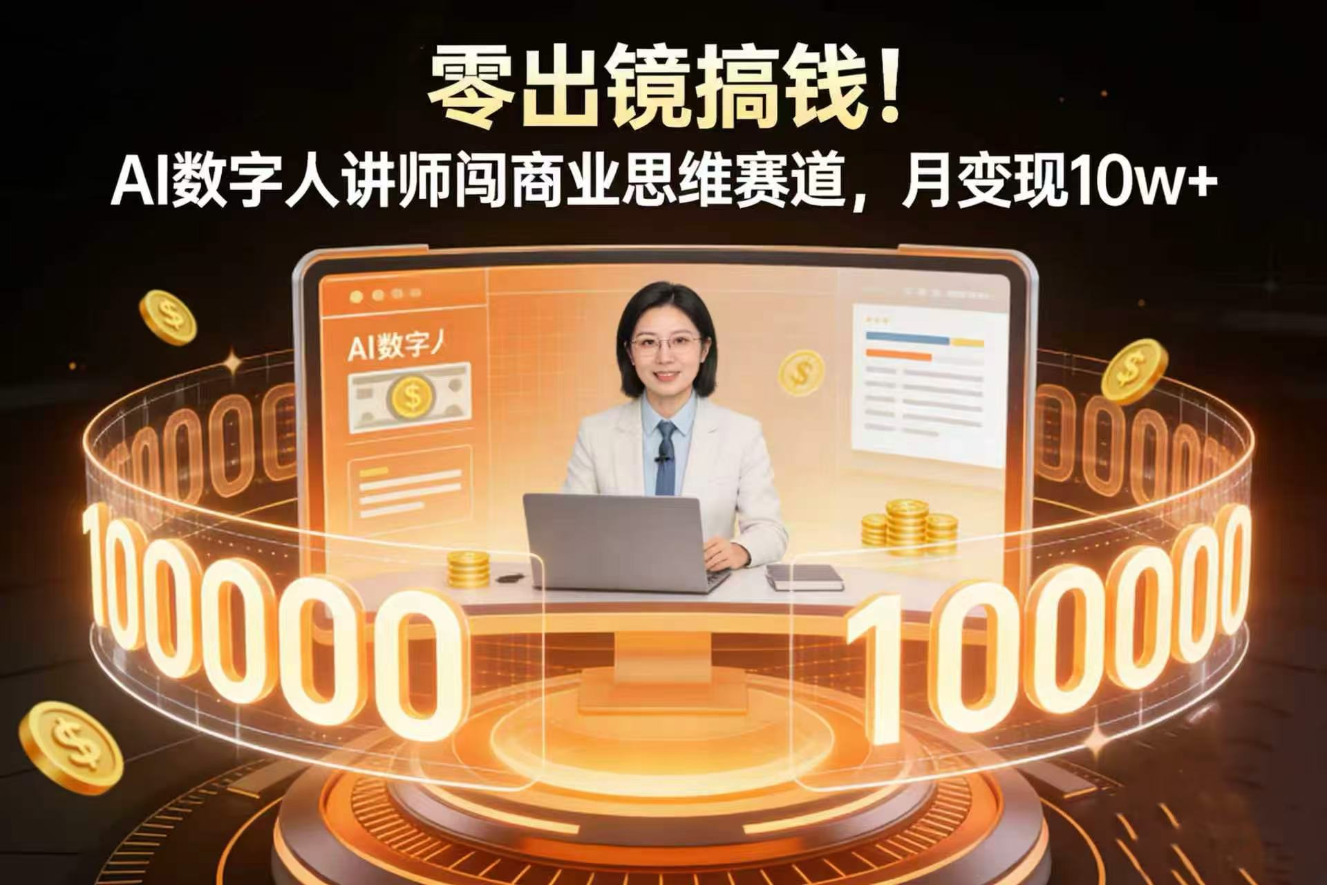 零出镜搞钱!AI 数字人讲师闯商业思维赛道,月变现 10w+网创吧-网创项目资源站-副业项目-创业项目-搞钱项目网创吧