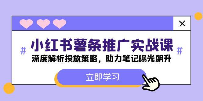 小红书-薯 条 推 广 实战课:深度解析投放策略,助力笔记曝光飙升网创吧-网创项目资源站-副业项目-创业项目-搞钱项目网创吧