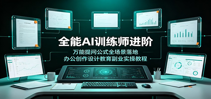 全能AI训练师进阶：万能提问公式全场景落地，办公创作设计教育副业实操教程网创吧-网创项目资源站-副业项目-创业项目-搞钱项目网创吧
