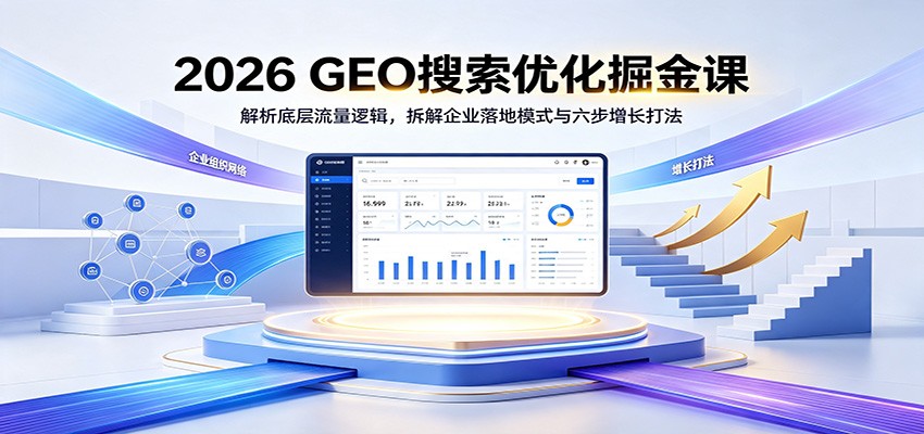 2026 GEO搜索优化掘金课：解析底层流量逻辑，拆解企业落地模式与六步增长打法网创吧-网创项目资源站-副业项目-创业项目-搞钱项目网创吧