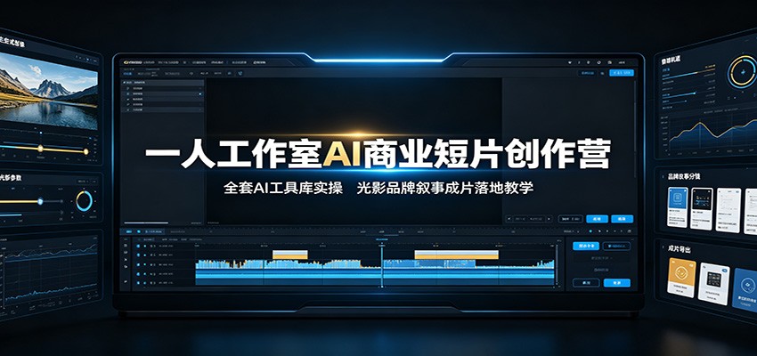 一人工作室AI商业短片创作营：全套AI工具库实操，光影品牌叙事成片落地教学网创吧-网创项目资源站-副业项目-创业项目-搞钱项目网创吧