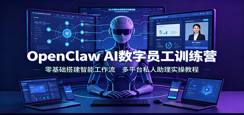OpenClaw AI数字员工训练营：零基础搭建智能工作流，多平台私人助理实操教程网创吧-网创项目资源站-副业项目-创业项目-搞钱项目网创吧