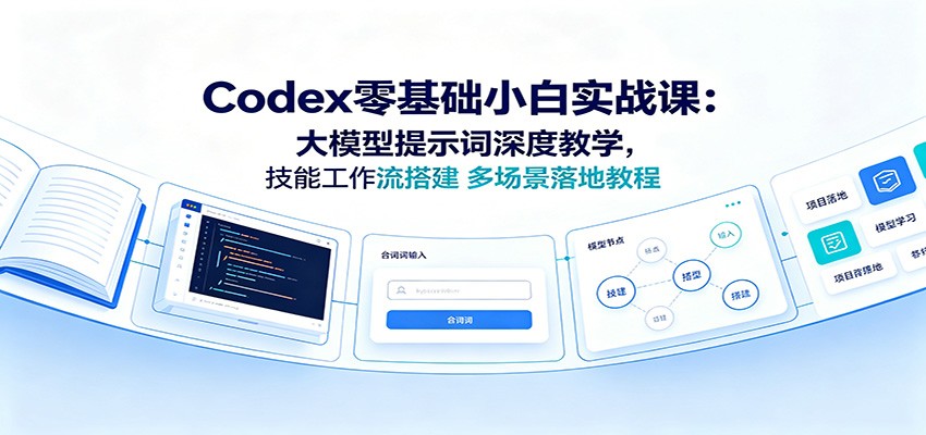 Codex零基础小白实战课：大模型提示词深度教学，技能工作流搭建多场景落地教程网创吧-网创项目资源站-副业项目-创业项目-搞钱项目网创吧
