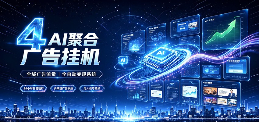 全域广告流量聚合，AI无人挂机稳赚佣金，打造长期稳定被动收入副业网创吧-网创项目资源站-副业项目-创业项目-搞钱项目网创吧