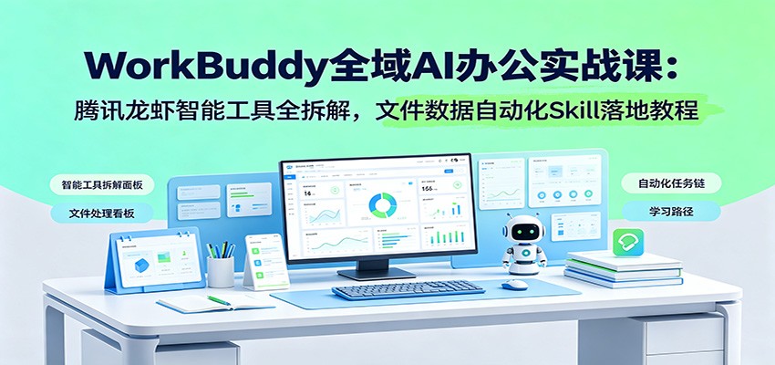 WorkBuddy全域AI办公实战课：腾讯龙虾智能工具全拆解，文件数据自动化Skill落地教程网创吧-网创项目资源站-副业项目-创业项目-搞钱项目网创吧