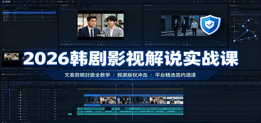 2026韩剧影视解说实战课：文案剪辑封面全教学，规避版权冲击平台精选签约通道网创吧-网创项目资源站-副业项目-创业项目-搞钱项目网创吧