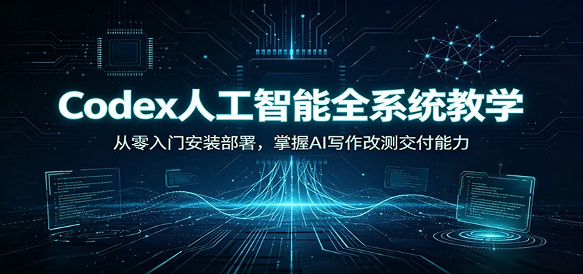Codex人工智能全系统教学:从零入门安装部署,掌握AI写作改测交付能力网创吧-网创项目资源站-副业项目-创业项目-搞钱项目网创吧