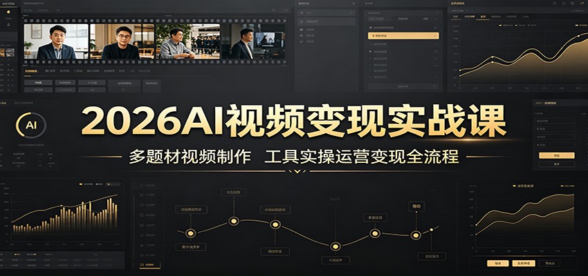 2026AI视频变现实战课：多题材视频制作，工具实操运营变现全流程网创吧-网创项目资源站-副业项目-创业项目-搞钱项目网创吧