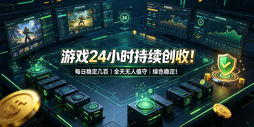 游戏24小时持续创收!每日稳定几百,全天无人值守,绿色稳定!【揭秘】网创吧-网创项目资源站-副业项目-创业项目-搞钱项目网创吧