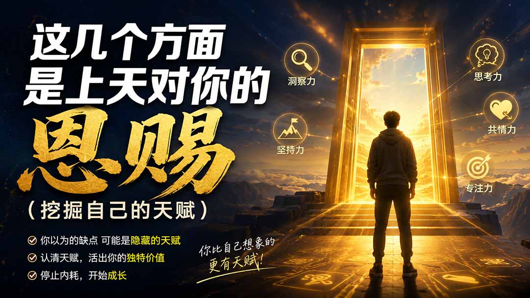 （19964期）付费文章：这几个方面是上天对你的恩赐（挖掘自己的天赋）网创吧-网创项目资源站-副业项目-创业项目-搞钱项目网创吧