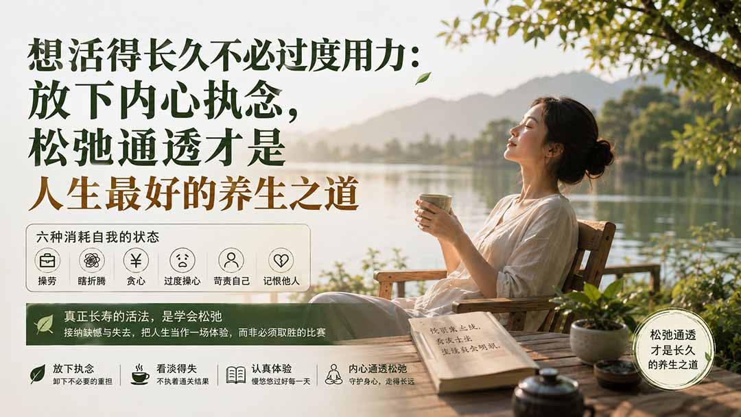 (20007期)付费文章:想活得长久不必过度用力:放下内心执念,松弛通透才是人生最好的养生之道网创吧-网创项目资源站-副业项目-创业项目-搞钱项目网创吧
