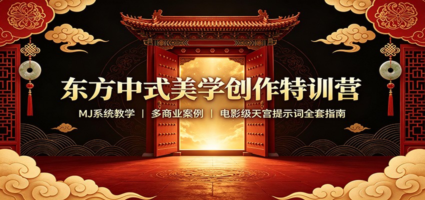 东方中式美学创作特训营：MJ系统教学，多商业案例，电影级天宫提示词全套指南网创吧-网创项目资源站-副业项目-创业项目-搞钱项目网创吧
