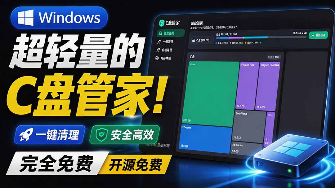 (19750期)Windows 超轻量的C盘管家!超级有特点,支持磁盘分析及清理提醒,2M大小体积,完全免费 C盘管家网创吧-网创项目资源站-副业项目-创业项目-搞钱项目网创吧