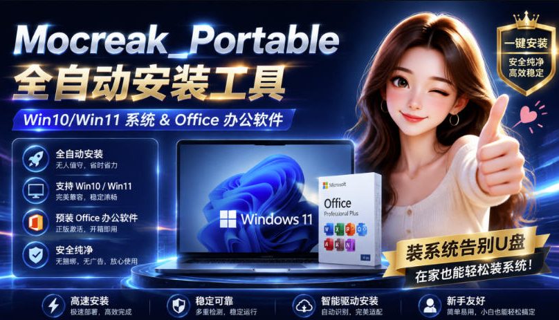 （19970期）Mocreak全自动安装office和win10、win11系统，告别U盘装系统，使用安全可靠网创吧-网创项目资源站-副业项目-创业项目-搞钱项目网创吧
