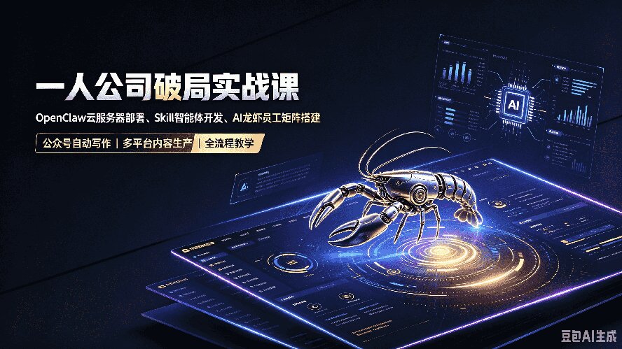 （19995期）一人公司破局实战课｜OpenClaw云服务器部署、Skill智能体开发、AI龙虾员工矩阵搭建，公众号自动写作与多平台内容…网创吧-网创项目资源站-副业项目-创业项目-搞钱项目网创吧
