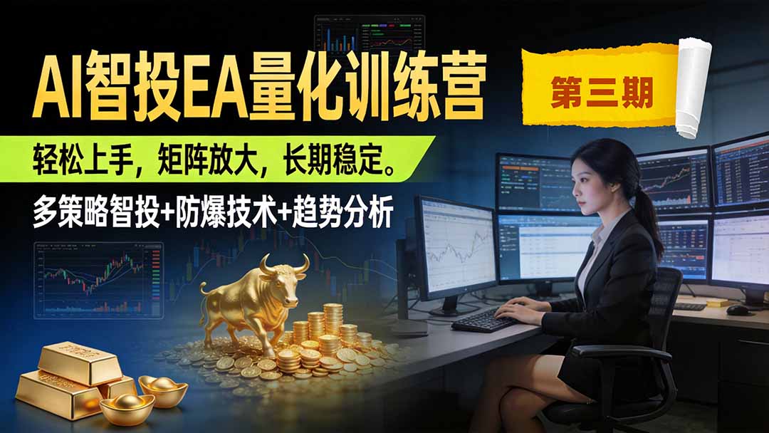 (19737期)AI智投EA量化训练营第三期,多策略智投+防爆技术+趋势分析 ,小白轻松上手,矩阵放大,长期稳定,日入500U。网创吧-网创项目资源站-副业项目-创业项目-搞钱项目网创吧