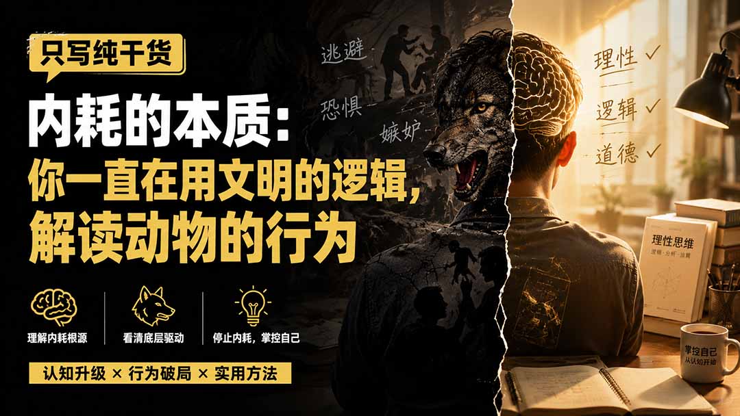 (19849期)付费文章:只写纯干货-内耗的本质:你一直在用文明的逻辑,解读动物的行为网创吧-网创项目资源站-副业项目-创业项目-搞钱项目网创吧
