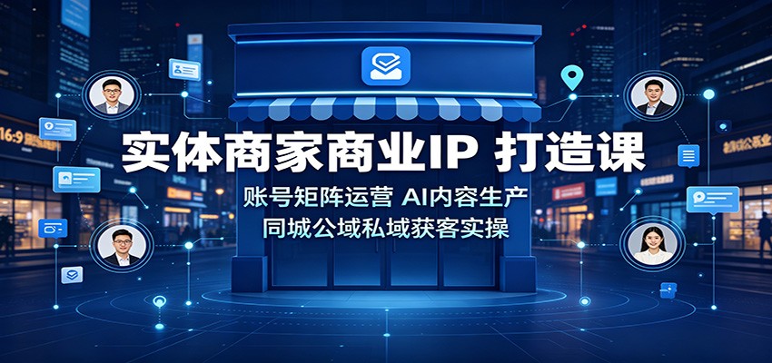 实体商家商业IP打造课:账号矩阵运营,AI内容生产,同城公域私域获客实操网创吧-网创项目资源站-副业项目-创业项目-搞钱项目网创吧