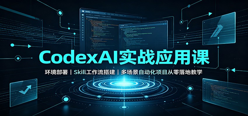 CodexAI实战应用课：环境部署Skill工作流搭建，多场景自动化项目从零落地教学网创吧-网创项目资源站-副业项目-创业项目-搞钱项目网创吧