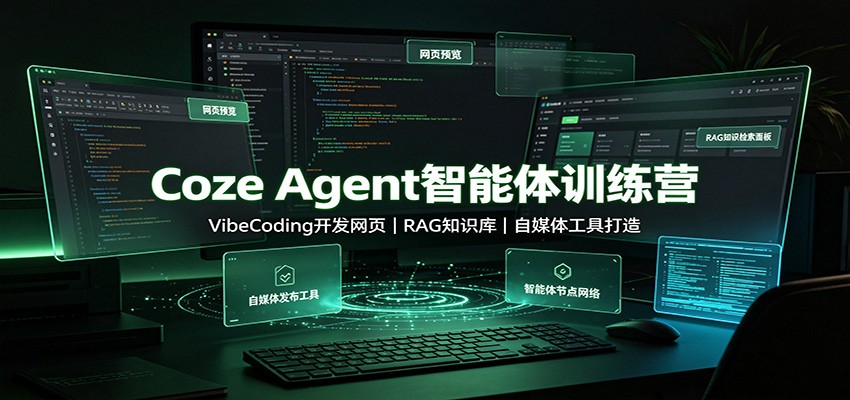 Coze Agent智能体训练营：VibeCoding开发网页，RAG知识库，自媒体工具打造网创吧-网创项目资源站-副业项目-创业项目-搞钱项目网创吧