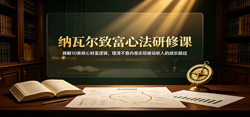纳瓦尔致富心法研修课:拆解10条核心财富逻辑,理清不靠内卷实现被动收入的成长路径网创吧-网创项目资源站-副业项目-创业项目-搞钱项目网创吧