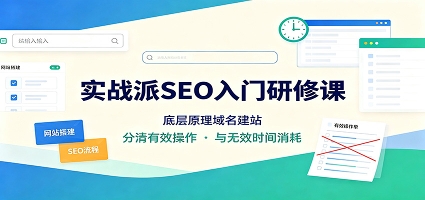 实战派SEO入门研修课：底层原理域名建站，分清有效操作与无效时间消耗网创吧-网创项目资源站-副业项目-创业项目-搞钱项目网创吧