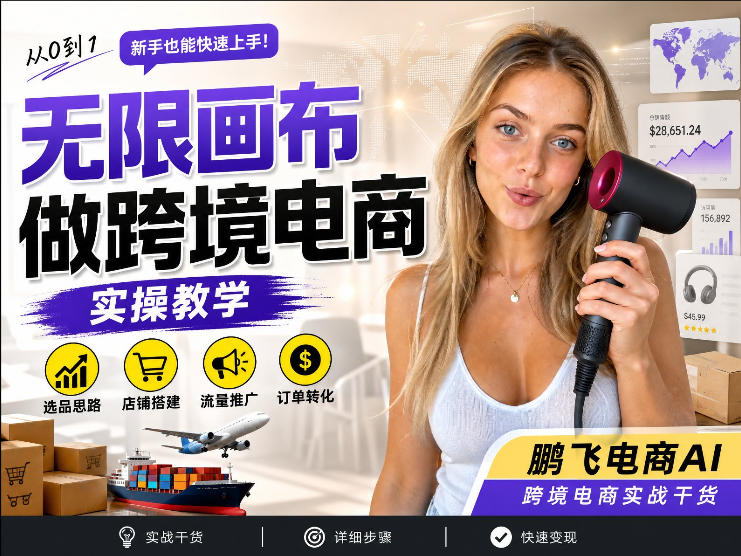 【跨境电商必备】AI无线画布制作商品宣传视频,四步搞定,无线画布工作流,操作简单好上手网创吧-网创项目资源站-副业项目-创业项目-搞钱项目网创吧